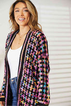 Load image into Gallery viewer, Multicolored Open Front Fringe Hem Cardigan
