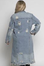 Load image into Gallery viewer, Distressed Denim Coat
